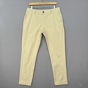 BearBottom Chino Pants Mens Large 30x30 Beige Elastic Waist Stretch Tapered